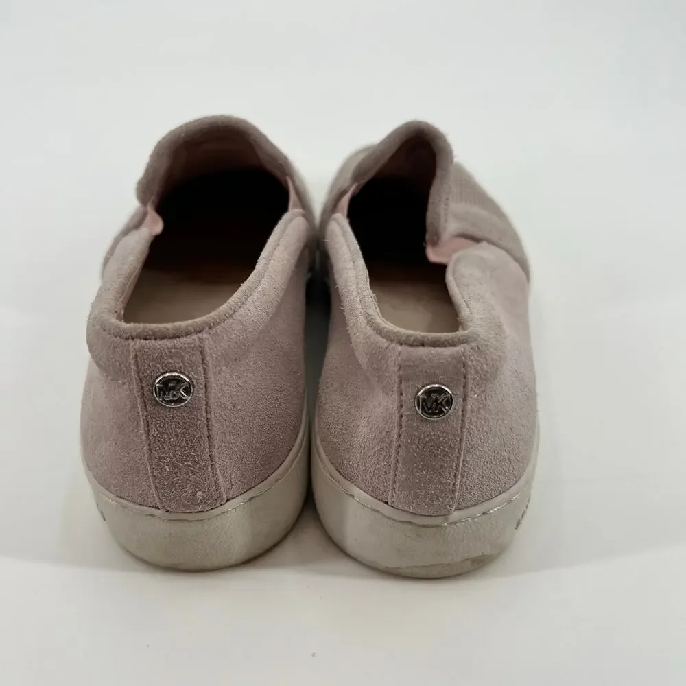 Michael Kors Keaton Womens Slip On Leather Comfort Sneakers Blush Pink size 6.5